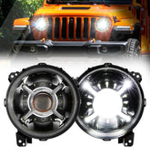Auxbeam (2pcs/set) 9'' Round 100W LED light with Hi-Lo Beam & DRL for 2018-2022 Jeep Wrangler JL, 2019-2022 Gladiator JT - QP005944