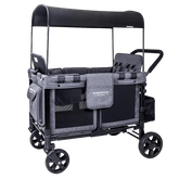 WonderFold W4 Elite Push/Pull 4-Passenger Quad Stroller Wagon Gray New
