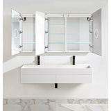 Krugg Double LED Medicine Cabinet 66"X 36" with Dimmer & Defogger - Svange 6636DLLR - Backyard Provider