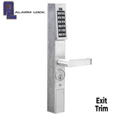 Alarm Lock Trilogy - DL1200ET - Narrow Stile Keypad Exit Lever Lock - 26D - Satin Chrome - Grade 1 - ALL-DL1200ET-26D