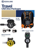 Aqua Lung Travel Package Pro HD Compact BCD, Helix Compact Pro Regulator and Octopus set, i330R, Pressure Gauge - SCUBAPKG762XS/XS
