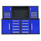Chery Industrial AS-IS 7' Garage Storage Cabinet with Workbench 18 Drawers & 4 Cabinets & Pegboard