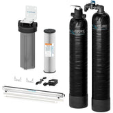 Aquasure Serene Series | 10 GPM Salt-Free Conditioning, Whole House Water Treatment System, Pleated Sediment Pre-Filter and UV Purifier - AS-SF10CKU
