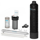 Aquasure Serene Lite Series | 650K Gallons Whole House Salt-Free Water Conditioning/Softening Descaler Bundle with Triple Purpose Filter System and 8 GPM UV De-Activator - AS-SF650U