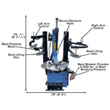 Atlas TC289DAA Extra Large Rim-Clamp Tire Changer w/ Dual Assist Arms - ATETC289DAA-FPD