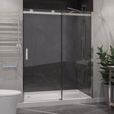 Anzzi Rhodes Series 60 in. x 76 in. Frameless Sliding Shower Door with Handle SD-FRLS05702 - SD-FRLS05702BN