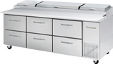 Blue Air BAPP93-D6-HC | 93" Wide 6 Drawer Pizza Prep Table - BAPP93-D6-HC