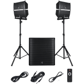 Proreck PA Speaker System 4000W Combo 4 Line Array Speakers and 18" Subwoofer with Bluetooth and Remote New - CLUB-4000