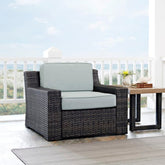 Crosley Beaufort 37 Inch Outdoor Wicker Armchair Mist - CO7155-BR