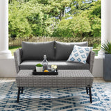 Crosley Richland 2pc Outdoor Wicker Conversation Set Charcoal - CO7317GY-CL