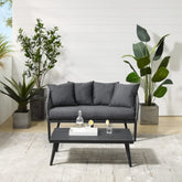 Crosley Dover 2pc Outdoor Rope Conversation Set Charcoal and Matte Black - CO7330MB-CL