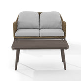 Crosley Haven 48 Inch 2pc Outdoor Wicker Conversation Set Light Grey- CO7360LB-LG
