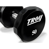 TROY 5-50 lb 12-Sided Urethane Dumbbell Set with Rack - COMMPAC-TSDU50