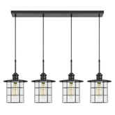 Cal Lighting 60W X 4 Silverton Metal/Glass Pendant Fixture FX-2668-4P
