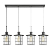 Cal Lighting 60W X 4 Silverton Metal/Glass Pendant Fixture FX-2668-4P
