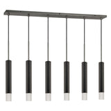 Cal Lighting Troy Integrated Led Dimmable Hexagon Aluminium Casted 6 Lights Pendant With Glass Diffuser