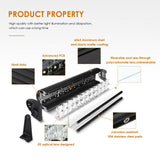 Auxbeam 07-17 Jeep JK - Mega Bundle, 7" LED Halo Headlights,52" 300W Straight LED Light Bar&Windshield Mounting Brackets, 18W Pods light - GP00007587