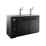 Chef AAA Commercial 60" Single Tap Kegerator Beer Dispenser (2) 1/2 Keg Capacity 15.8 cu.ft. - UDD-60-HC