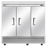 Frigos Commercial Reach in Refrigerator 3 Section Solid Door Frigos FG-RF-3D with Aluminum Interior with 304 Stainless Steel Floor - FG-RF-3D