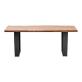 Crestview Collection Bengal Manor 46" x 28" x 18" Transitional Iron And Live Edge Natural Acacia Wood Rectangle Cocktail Table - CVFNR545