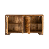 Crestview Collection Bengal Manor 72" x 16" x 37" 4-Door Rustic Brown Mango Wood Random Strips Sideboard - CVFNR337