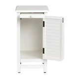 Crestview Collection Cape May 13" x 19" x 24" Traditional Wood Shutter Door and 1-Pull Shelf Chairside Table In Cottage White Finish - CVFZR1738