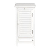 Crestview Collection Cape May 13" x 19" x 24" Traditional Wood Shutter Door and 1-Pull Shelf Chairside Table In Cottage White Finish - CVFZR1738