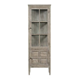 Crestview Collection Hawthorne Estate 22" x 15" x 68" 2-Door 2-Shelf Traditional Wood And Glass Curio In Ash Finish - CVFVR8001