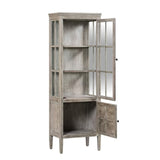 Crestview Collection Hawthorne Estate 22" x 15" x 68" 2-Door 2-Shelf Traditional Wood And Glass Curio In Ash Finish - CVFVR8001