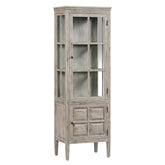 Crestview Collection Hawthorne Estate 22" x 15" x 68" 2-Door 2-Shelf Traditional Wood And Glass Curio In Ash Finish - CVFVR8001
