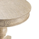 Crestview Collection Hawthorne Estate 30" x 30" x 30" Traditional Wood Round Turned Post Accent Table In Light Gray Finish - CVFVR8011