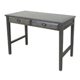 Crestview Collection Hawthorne Estate 44" x 22" x 30" 2-Drawer Rustic Wood Pine Accent Desk with USB Power In Gray Wash Finish - CVFVR8158