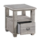 Crestview Collection Pembroke 21" x 23" x 24" 1-Drawer Occasional Plantation Recycled Pine Rectangle End Table In White Wash Finish - CVFVR8038
