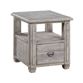 Crestview Collection Pembroke 21" x 23" x 24" 1-Drawer Occasional Plantation Recycled Pine Rectangle End Table In White Wash Finish - CVFVR8038