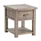 Crestview Collection Pembroke 21" x 23" x 24" 1-Drawer Rustic Plantation Recycled Pine Rectangle End Table In Distressed Gray Finish - CVFVR8026