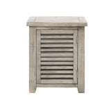 Crestview Collection Pembroke 22" x 20" x 24" 1-Door Occasional Plantation Recycled Pine Slated Rectangle End Table In Hudson Finish- CVFVR8128