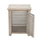 Crestview Collection Pembroke 22" x 20" x 24" 1-Door Occasional Plantation Recycled Pine Slated Rectangle End Table In Hudson Finish- CVFVR8128