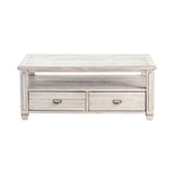 Crestview Collection Pembroke 50" x 30" x 20" Occasional Wood 2-Push-Through Drawer Rectangle Plantation Recycled Pine Cocktail Table - CVFVR8037