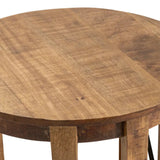 Crestview Collection Sutton Creek 23" x 23" x 25" Occasional Metal And Wood End Table In Natural Wood and Black Finish - CVFNR870