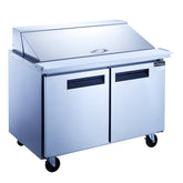 Chef AAA Commercial 48" 18 Pan Salad, Sandwich Food Prep Table Refrigerator Mega Top 11.47 cu. ft. - TSP48-18M
