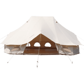 Vevor 6M Bell Tent 19.7' x 13.1' x 9.8' Yurt Beige Canvas Cotton For 8-12 People Portable 4 Season Teepee - Backyard Provider