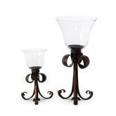 Park Hill Collection Country French Fleur De Lis Triple Bow Hurricane S/2 - EAB20231