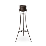 Park Hill Collection Lodge Portal Metal Stand and Pot, Tall - ECM20155
