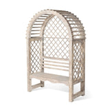 Park Hill Collections Garden Floral Iron Garden Trellis with Bench Storage Display Prop - EDX20205