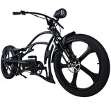 Tracer 800W 48V Raptor Pro DS Chopper Stretch Cruiser Fat Tire Electric Bike - EB-MB-RAPTOR PRO DS-WHI/WHI