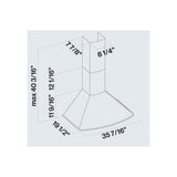 Falmec Afrodite 600 Cfm Wall Mount Range Hood in Stainless Steel - Fpafx30w6ss