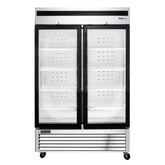 Stainless Steel Glass Door Reach-In Refrigerator Frigos 54.38" - FGA-BMR-2GD-54