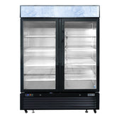 Frigos FGA-MGDR-2D-54 54" Two Hinged Glass Door Black Steel Exterior Merchandiser Cooler 44 Cu. Ft. - FGA-MGDR-2D-54