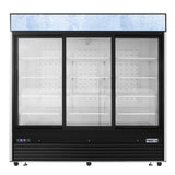 Frigos88" Black Exterior Sliding Glass Door Refrigerator Merchandiser 64.4 Cu. Ft. - FGA-MGDR-3SD-88