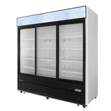 Frigos88" Black Exterior Sliding Glass Door Refrigerator Merchandiser 64.4 Cu. Ft. - FGA-MGDR-3SD-88